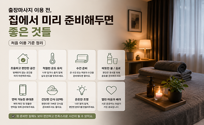 출장마사지 이용 전 준비 사항